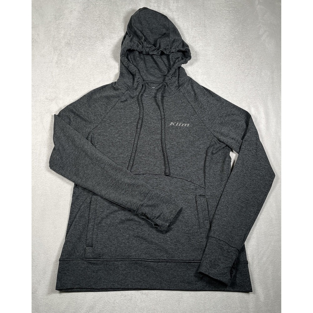 Klim Sunscape Pullover Hoodie Women M Gray Stretch Performance Sweat Shirt